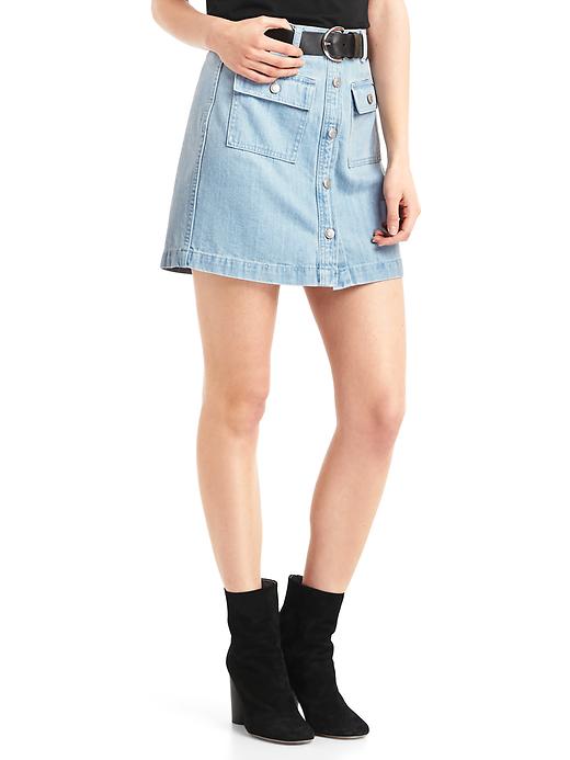 Image number 1 showing, The archive re-issue patch pocket denim skirt