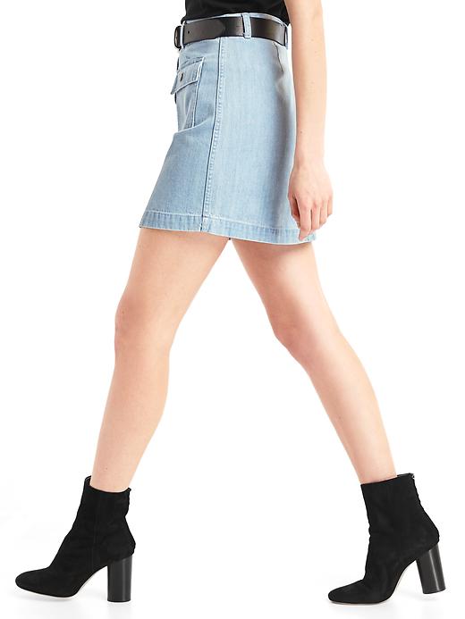Image number 5 showing, The archive re-issue patch pocket denim skirt