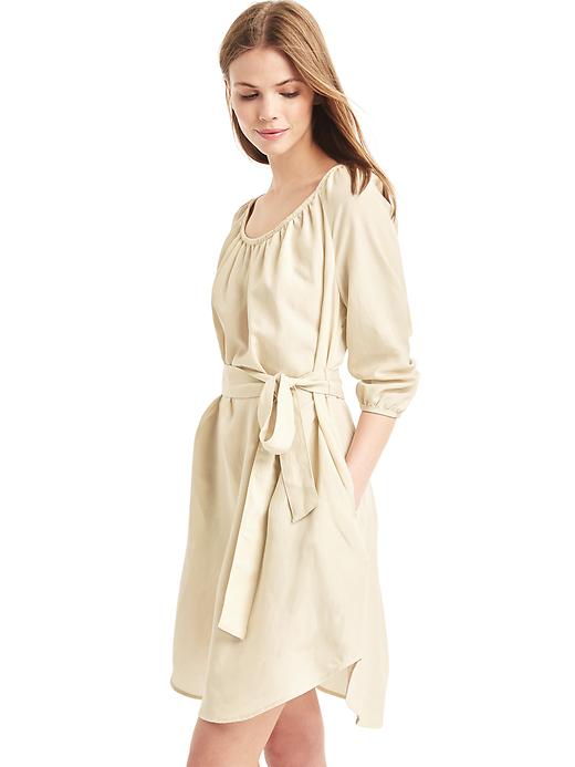 View large product image 1 of 1. TENCEL&#153 shirred boatneck dress