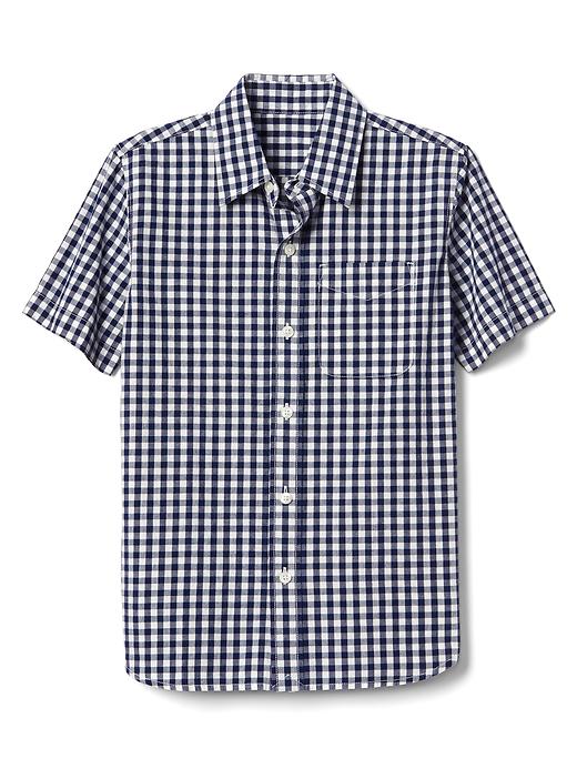 Image number 1 showing, Gingham short sleeve poplin shirt