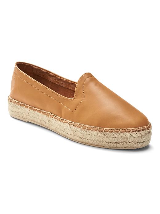 View large product image 1 of 1. Leather loafer espadrilles