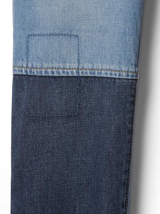Image number 3 showing, Pieced denim overalls