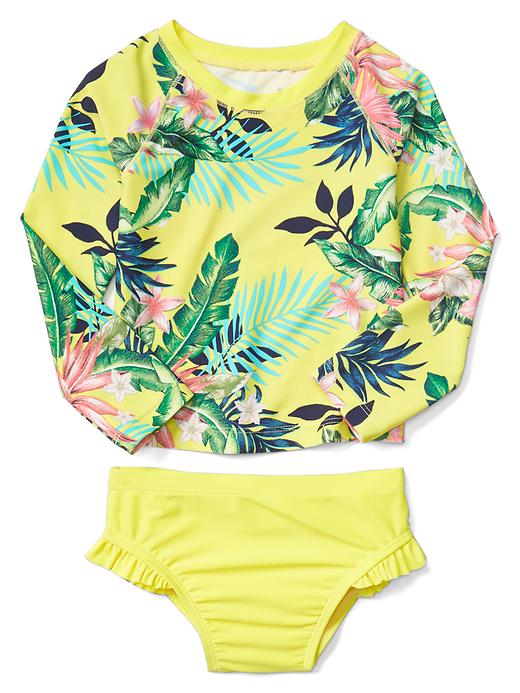 Image number 4 showing, Floral rashguard two-piece