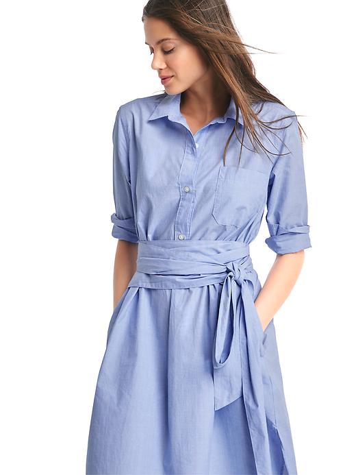 Image number 5 showing, Front-tie midi shirtdress