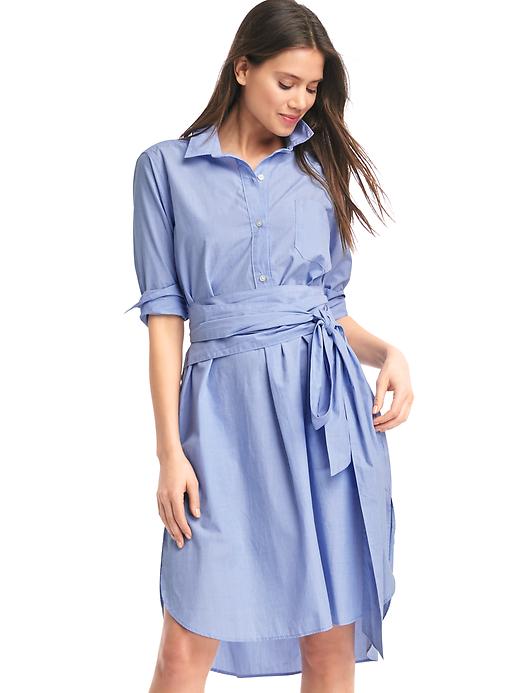 Image number 1 showing, Front-tie midi shirtdress