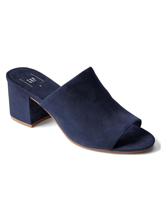 Image number 4 showing, Open-toe suede mules