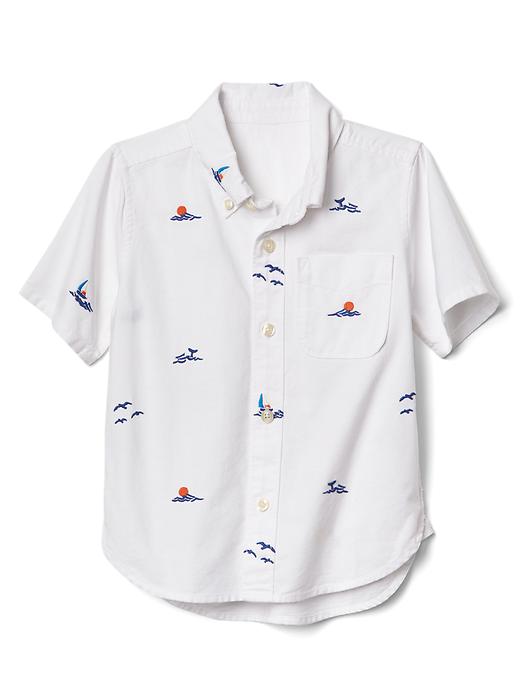 View large product image 1 of 3. Ocean embroidery short sleeve shirt