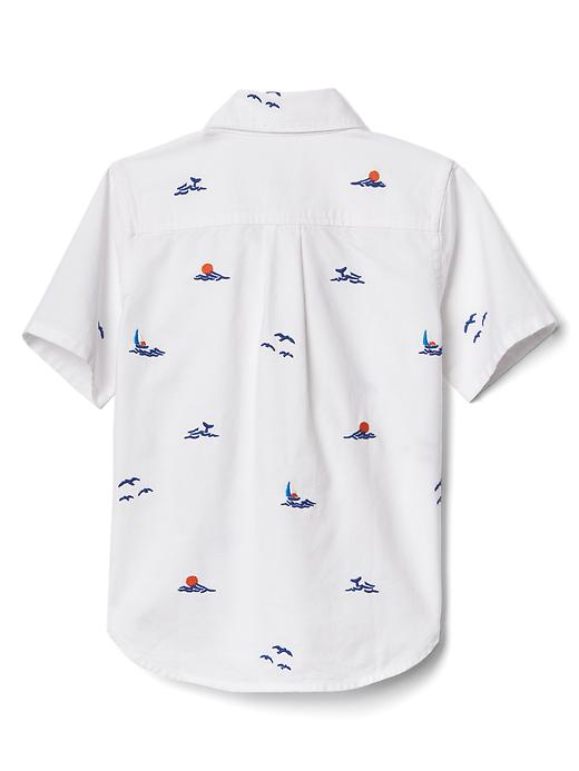 View large product image 2 of 3. Ocean embroidery short sleeve shirt