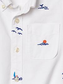 View large product image 3 of 3. Ocean embroidery short sleeve shirt