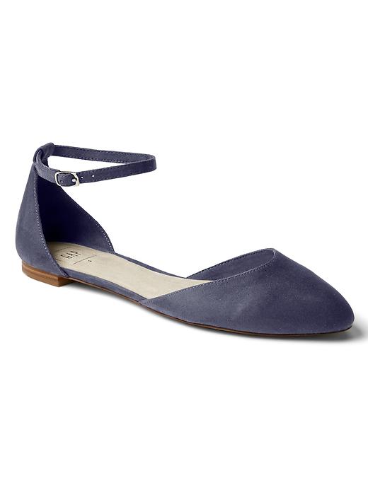 Image number 5 showing, Leather ankle-strap d'Orsay flats
