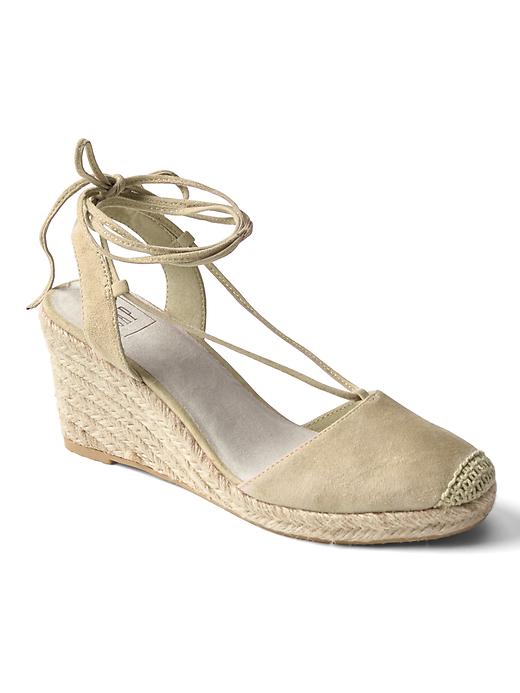 Image number 3 showing, Lace-up espadrille wedges
