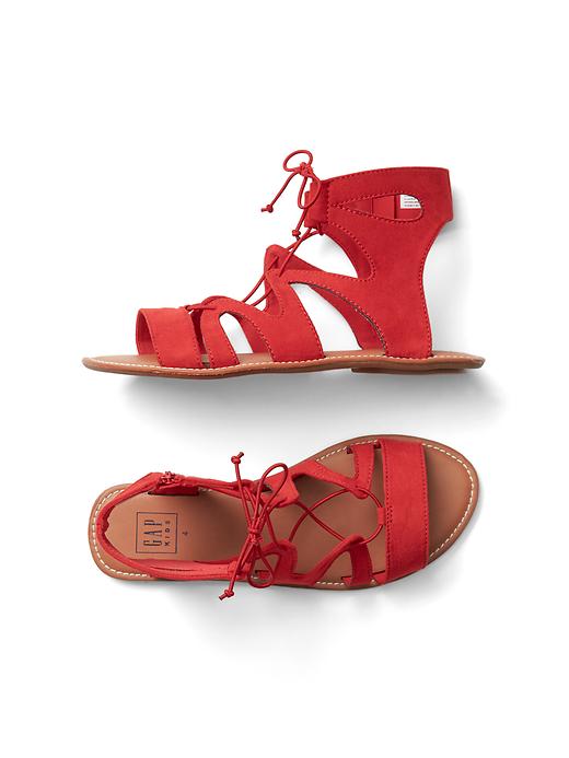 View large product image 1 of 1. Lace-up strap sandals
