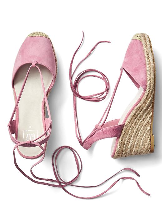 Image number 2 showing, Lace-up espadrille wedges