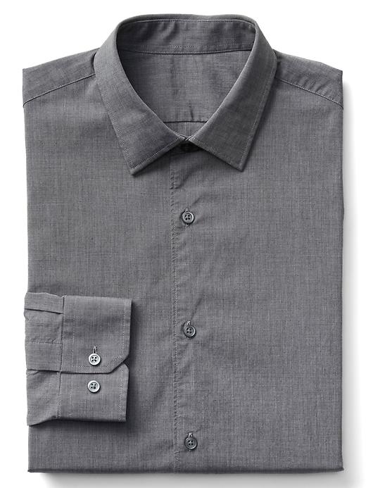 Image number 7 showing, Chambray Stretch Poplin standard fit shirt