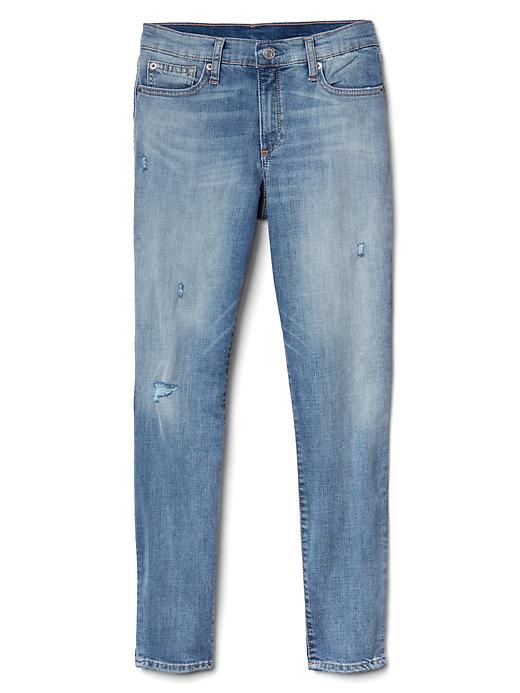 Image number 6 showing, Mid rise distressed true skinny ankle jeans