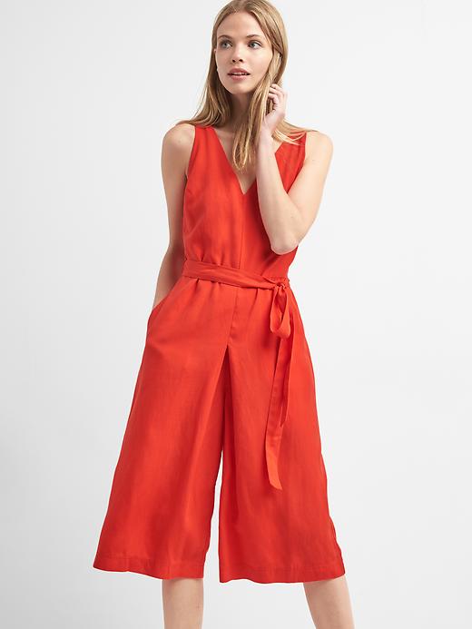 Image number 1 showing, Sleeveless TENCEL&#153 culotte jumpsuit