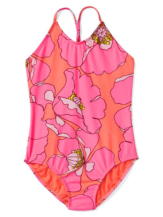 Image number 4 showing, Tropical crisscross swim one-piece