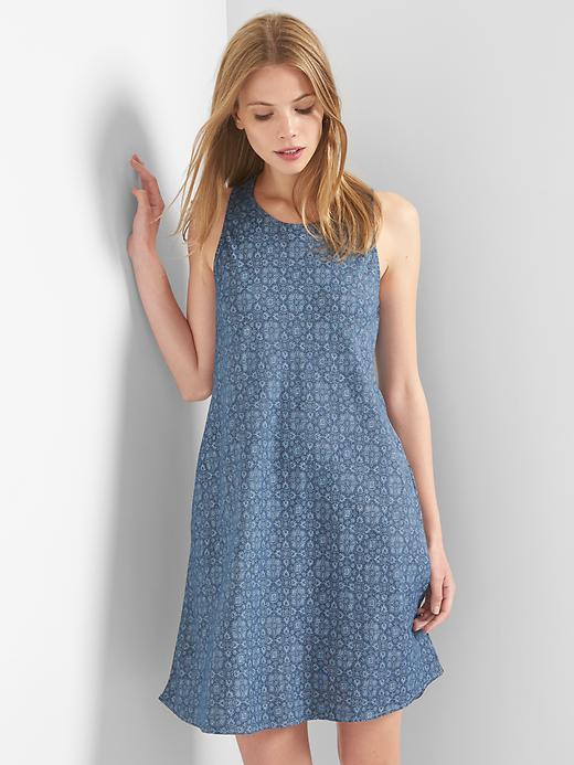 View large product image 1 of 1. TENCEL&#153 print swing dress