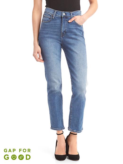 Image number 1 showing, High rise real straight jeans