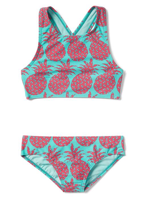 Image number 1 showing, Pineapple crisscross swim two-piece