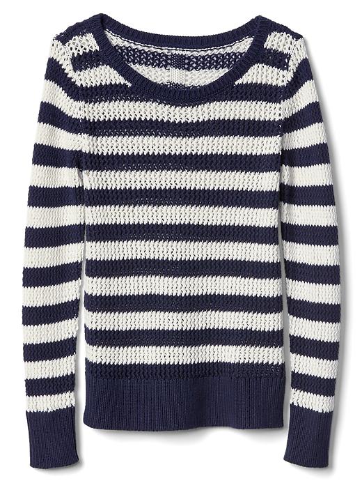 Image number 6 showing, Stripe open knit sweater