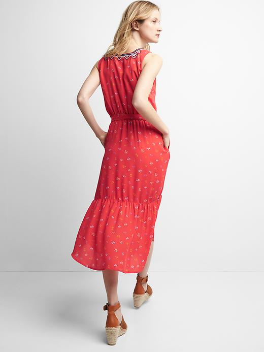Image number 2 showing, Embroidery midi tier dress