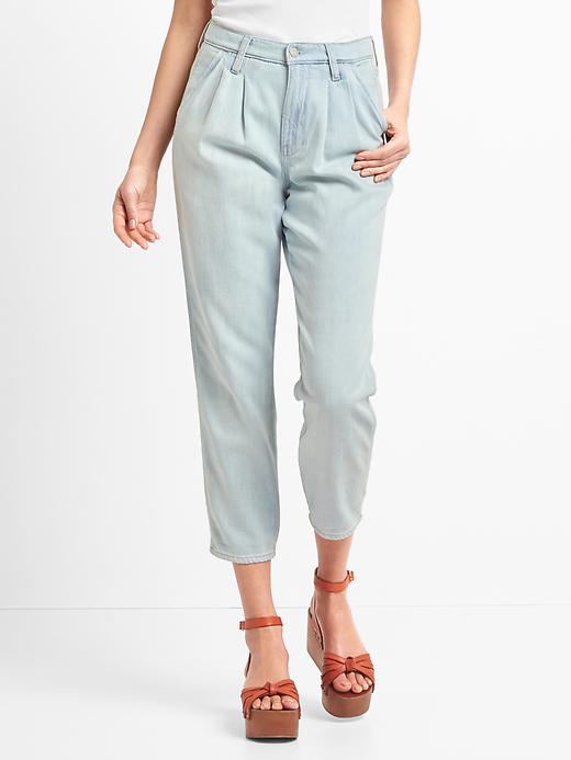 Image number 1 showing, High rise TENCEL&#153 denim trousers