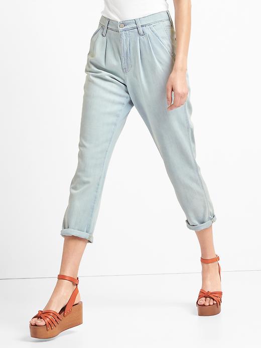 Image number 5 showing, High rise TENCEL&#153 denim trousers