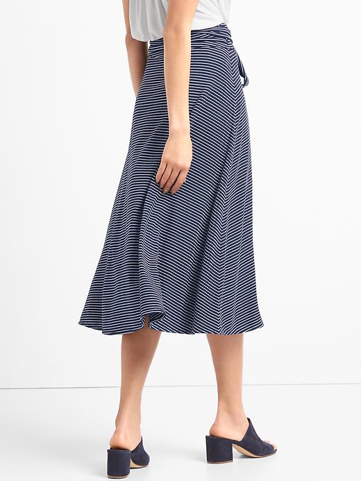 Image number 2 showing, Stripe wrap midi skirt