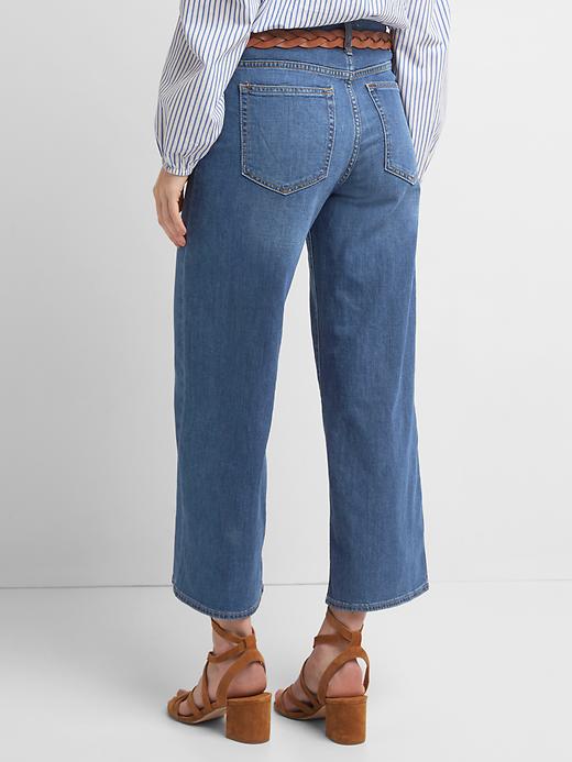 Image number 2 showing, High rise wide-leg jeans