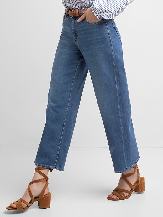 Image number 5 showing, High rise wide-leg jeans