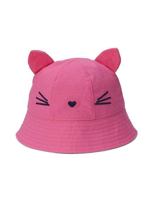 View large product image 1 of 1. Sequin kitten bucket hat