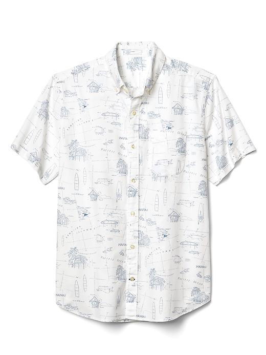 Image number 6 showing, Oxford Hawaii blueprint short sleeve standard fit shirt