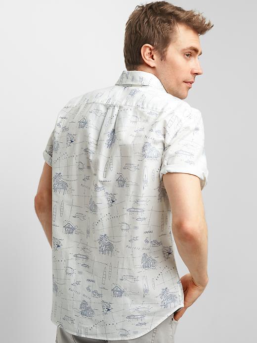 Image number 2 showing, Oxford Hawaii blueprint short sleeve standard fit shirt