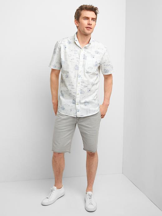 Image number 3 showing, Oxford Hawaii blueprint short sleeve standard fit shirt