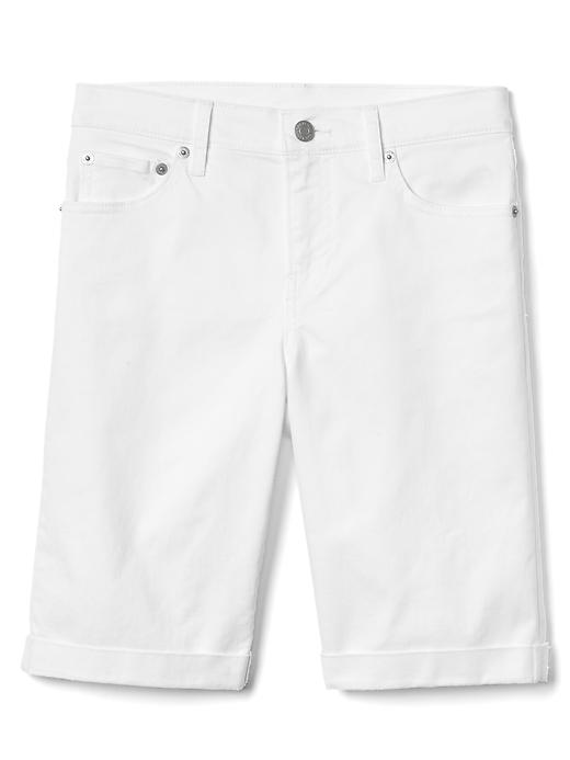 Image number 6 showing, Mid rise denim bermuda shorts