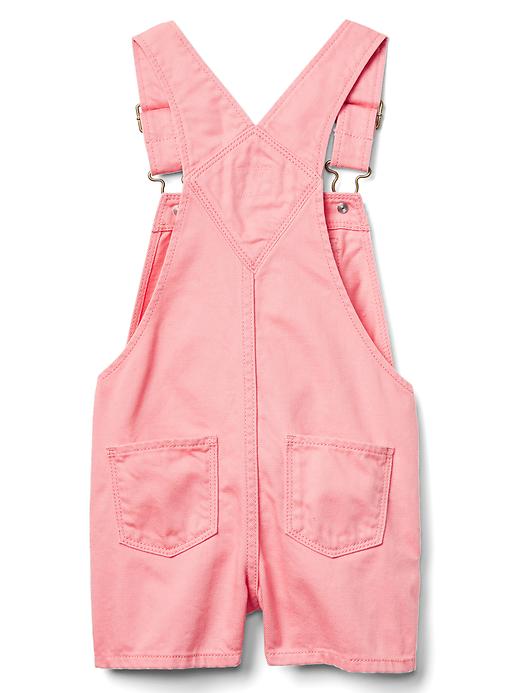 Image number 2 showing, Pink denim short overalls