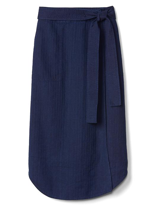 Image number 6 showing, Linen-cotton utility wrap skirt