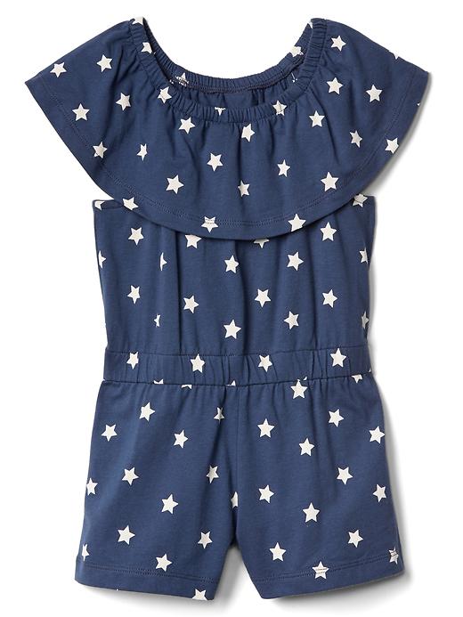 View large product image 1 of 1. Ruffle sleeve romper