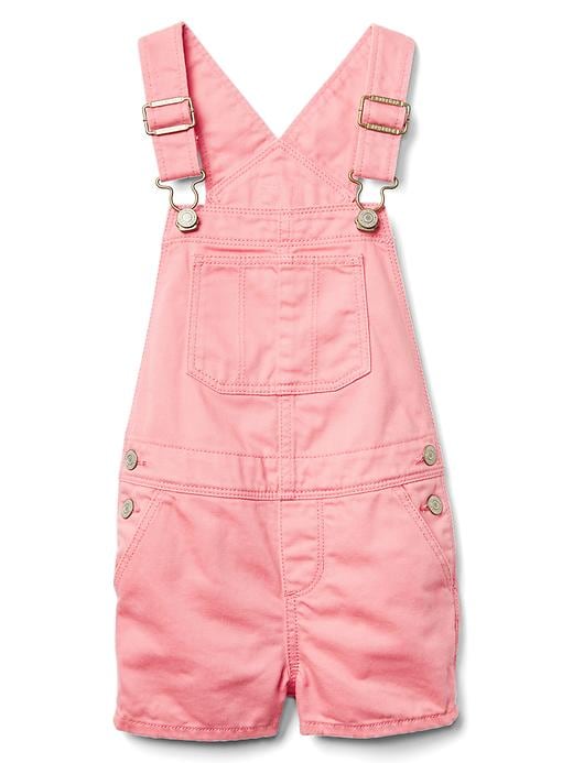 Image number 1 showing, Pink denim short overalls