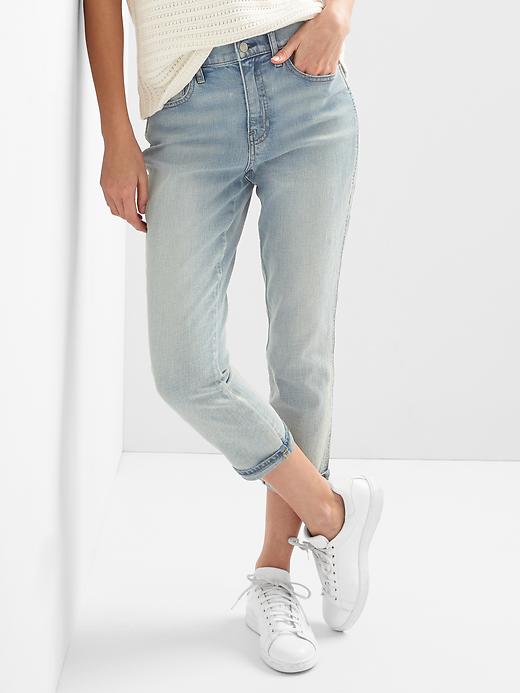 Image number 1 showing, Super high rise best girlfriend crop jeans