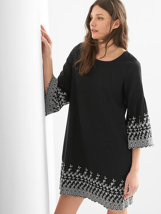 Image number 5 showing, Embroidered bell sleeve dress