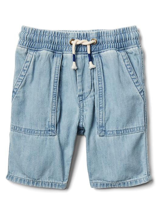 Image number 1 showing, Pull-on denim shorts