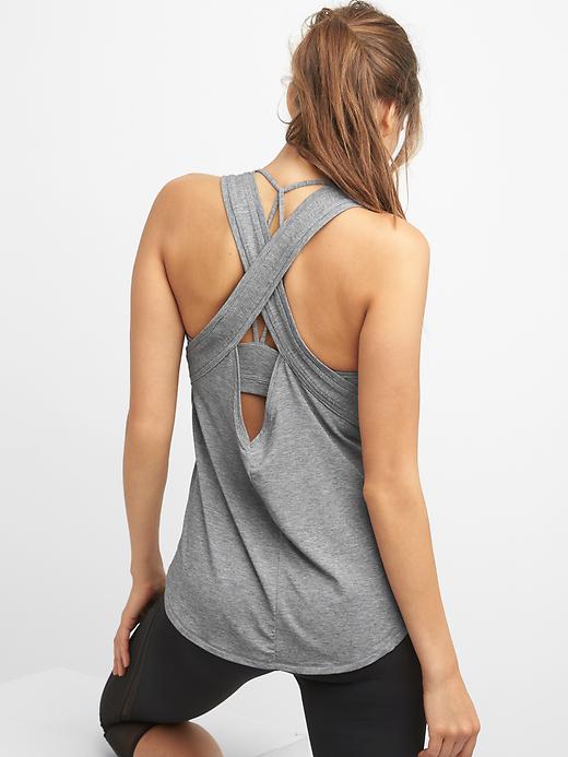 Image number 2 showing, Breathe graphic cross-back tank