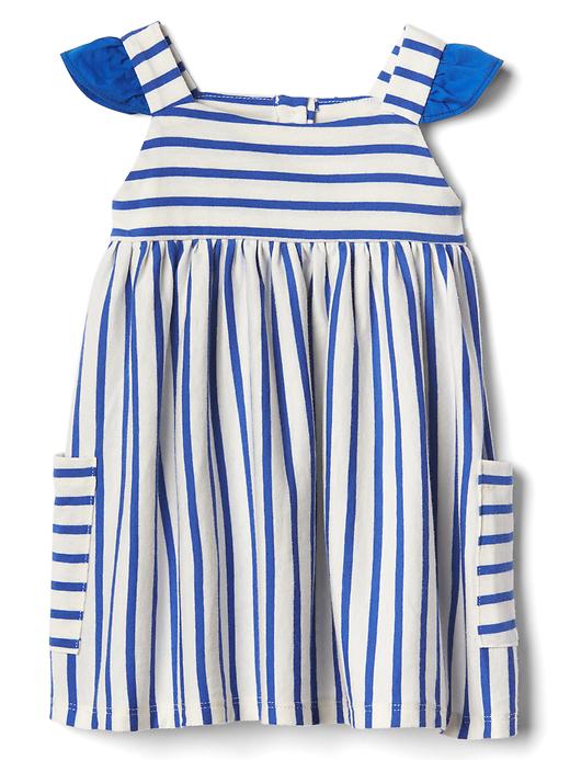Image number 1 showing, Stripe-block flutter dress