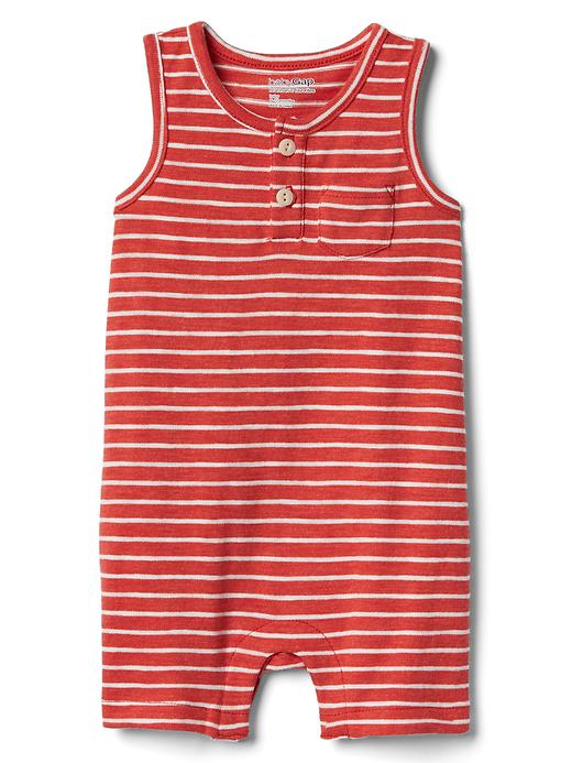 View large product image 1 of 1. Stripe tank shorty one-piece