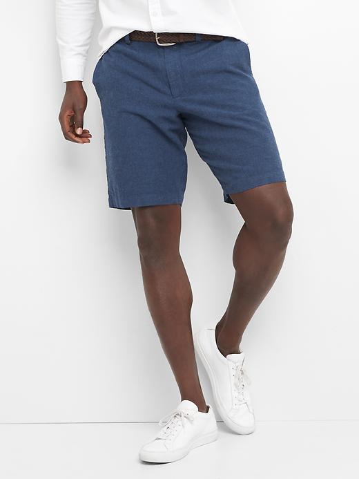 Image number 1 showing, Classic linen-cotton shorts (10")