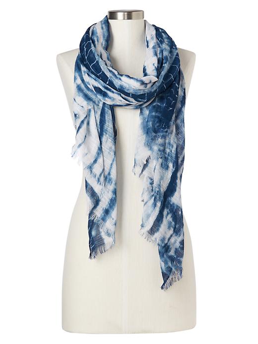 View large product image 1 of 1. Shibori fringe scarf
