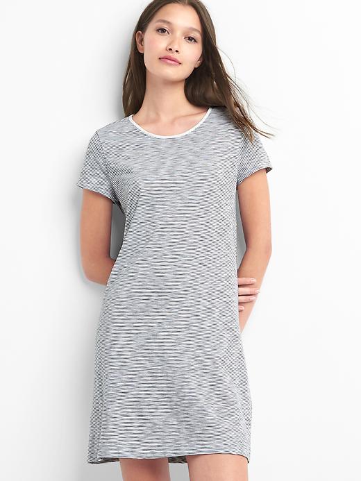 Image number 1 showing, Stripe twist-back t-shirt dress