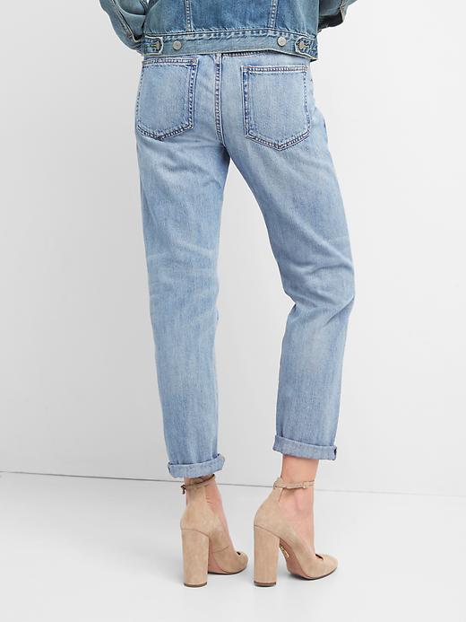 Image number 2 showing, Mid rise relaxed boyfriend jeans